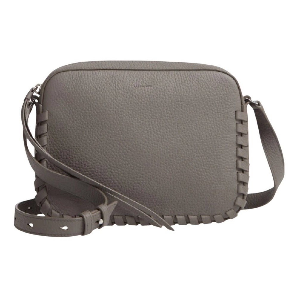 Allsaints Kepi Mini Crossbody Grey Pebbled Leather Bag